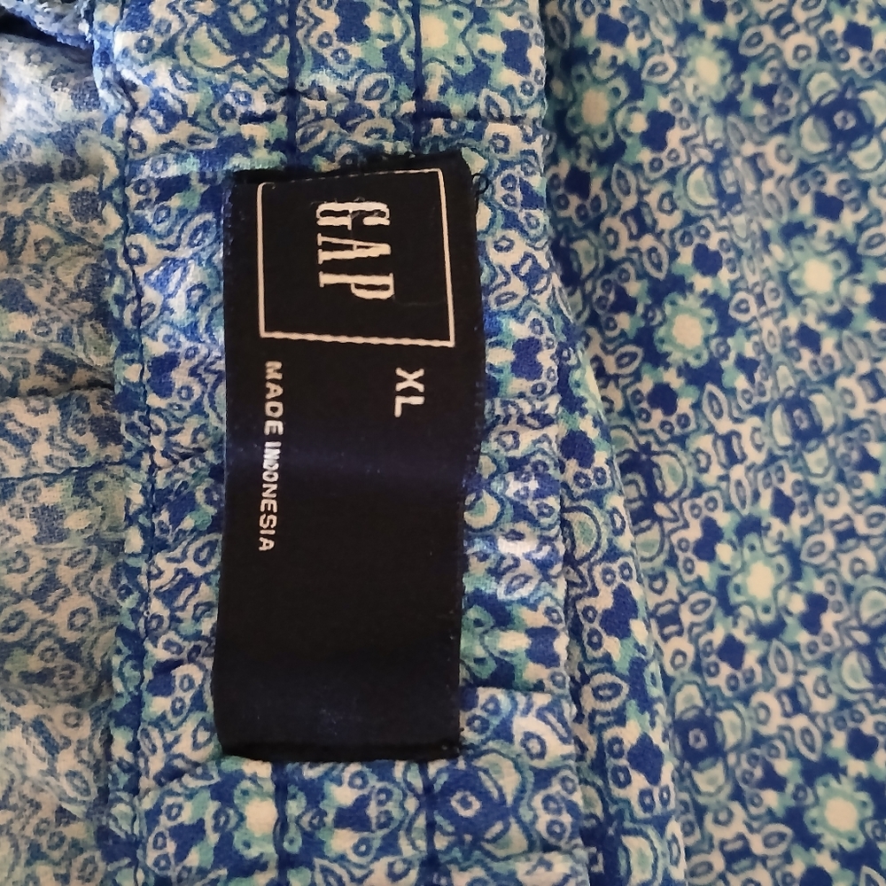 Gap Pull On Pants Size XL Pockets Blue White - Picture 8 of 10